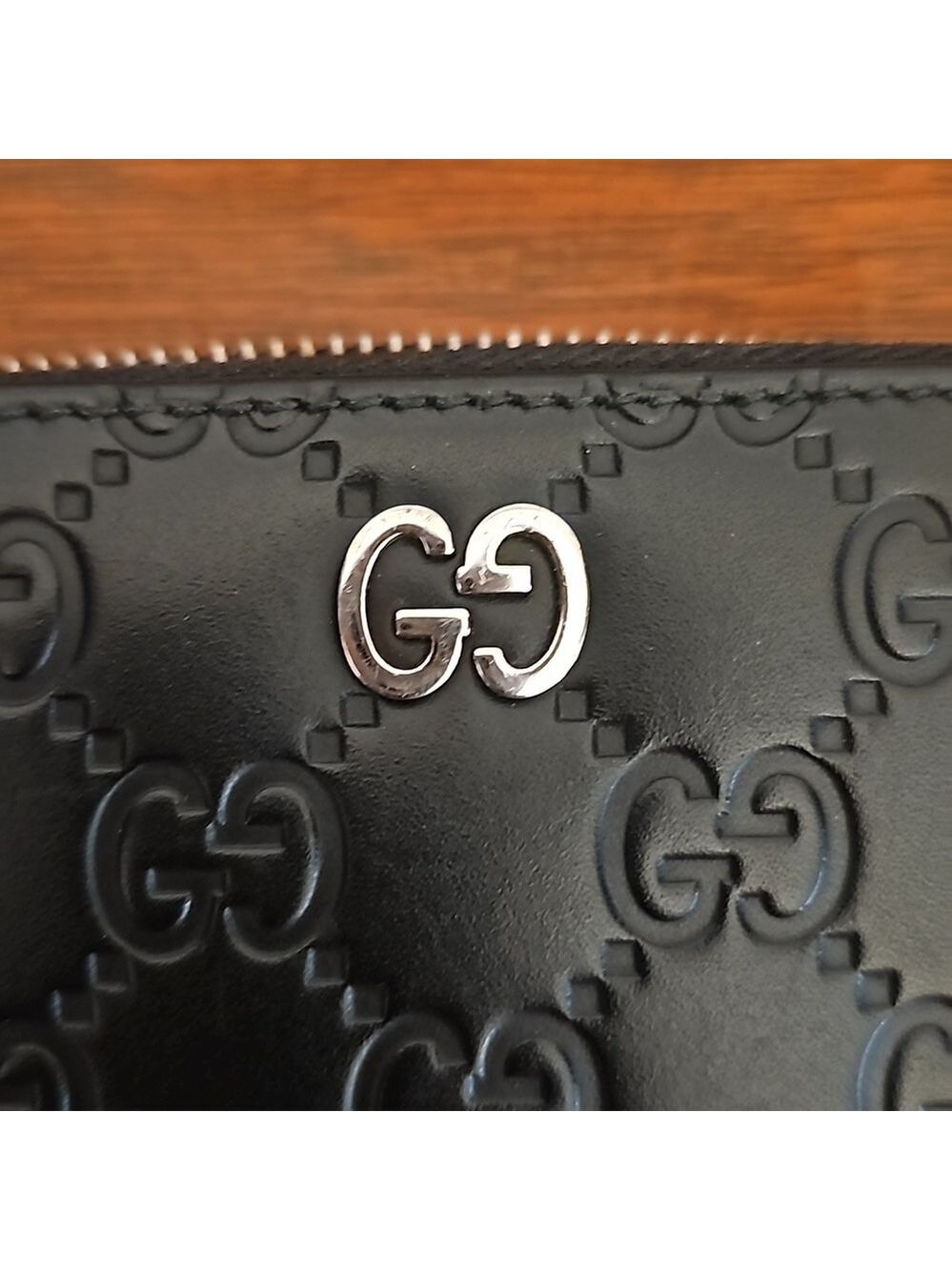 Authentic Gucci Logo Black Continental Wallet - Picture 10 of 11